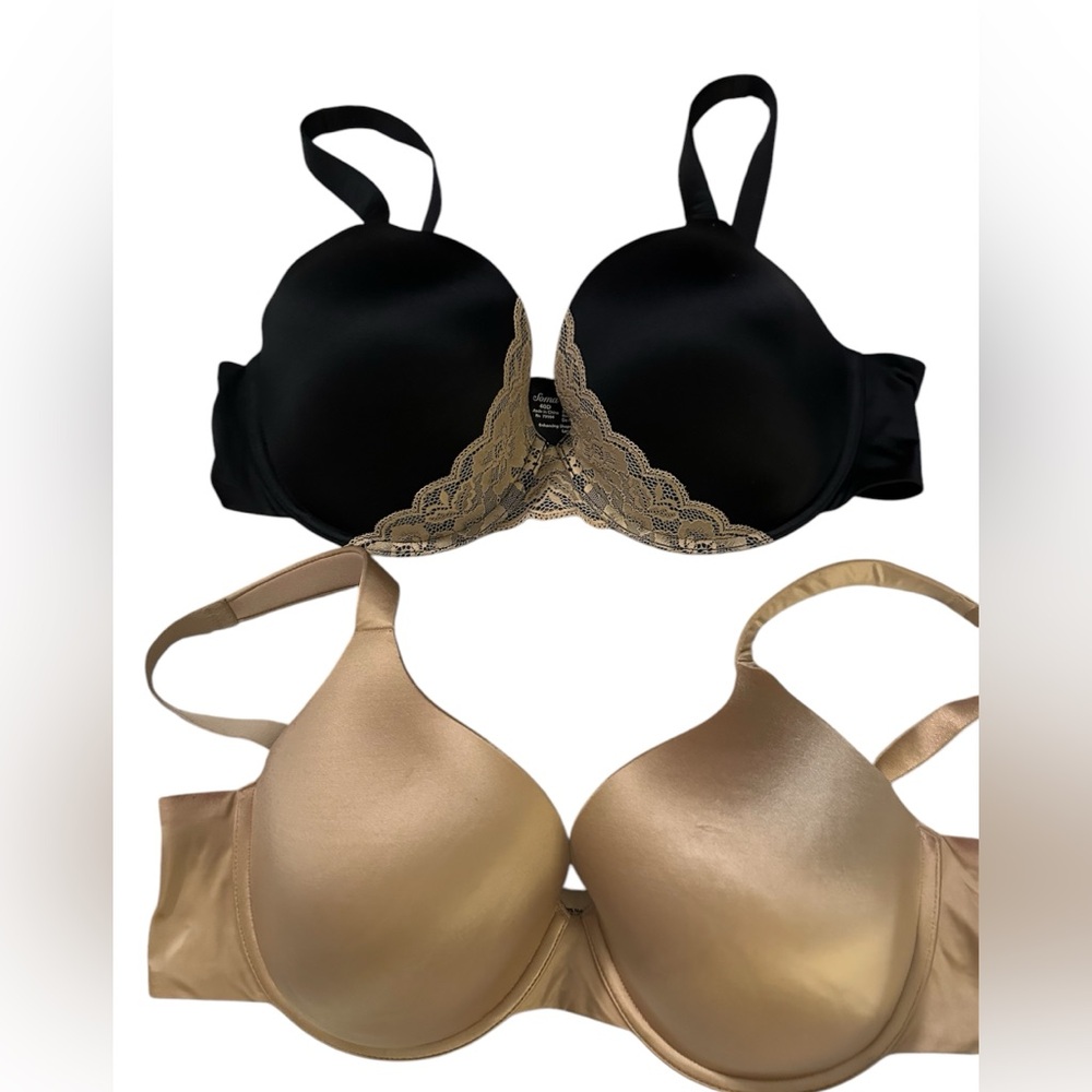 Soma Enhancing Shape Full Coverage Bra - 40D - One Lace Trim Black, One Nude (2)